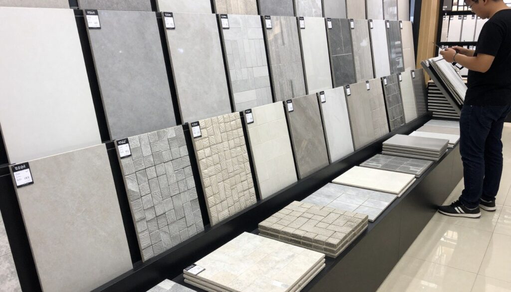 مقارنة أنواع مختلفة من البلاط وأسعارها في معرض