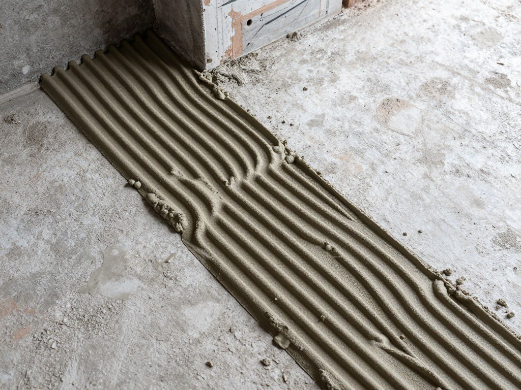 مواد لاصقة قوية ملتصقة بالأرضية بعد إزالة البلاط