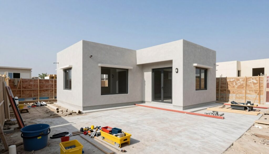 موقع بناء جاهز لأعمال التشطيب