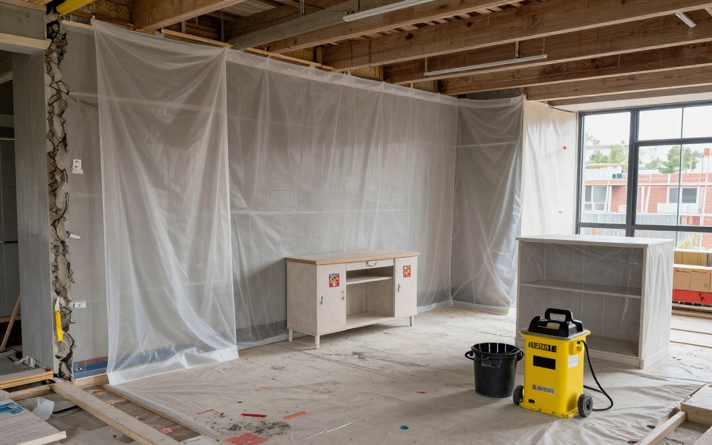 موقع بناء مجهز لإزالة جدار