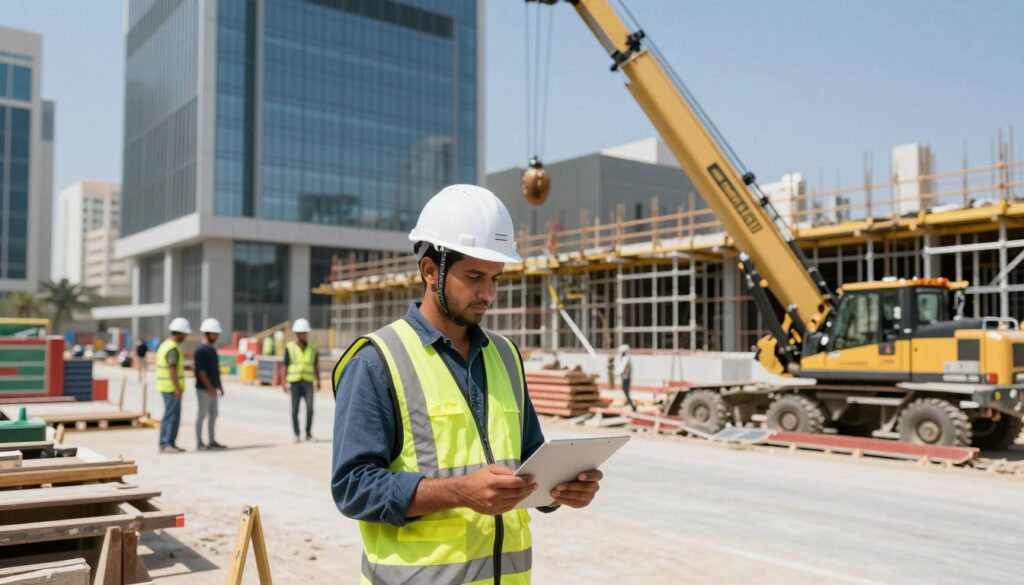 مقاول بناء القيروان يعمل في موقع بناء حديث