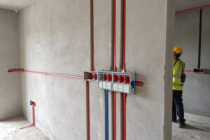 أعمال الكهرباء الفنطاس في منزل قيد الإنشاء
