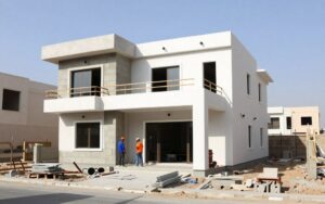 أعمال بناء منزل وواجهة في أبو الحصانية