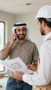 تواصل عميل مع مقاول بناء أم الهيمان لطلب عرض سعر