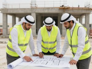 شركة مقاولات أم الهيمان تنسق أعمال البناء