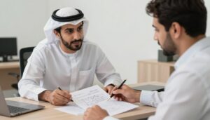 صاحب منزل يناقش عرض مقاول بناء الظهر