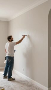صباغ هدية ينفذ دهان جدران منزل صباغ هدية ينفذ دهان جدران منزل