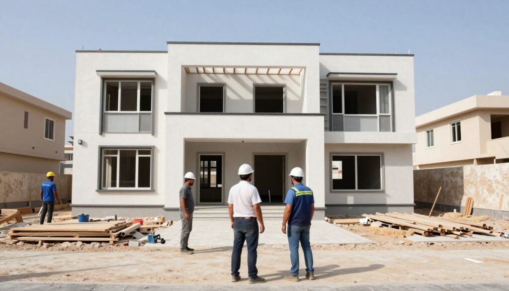مقاول بناء الأحمدي في موقع بناء منزل