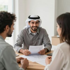 مقاول بناء فهد الأحمد يناقش طلب العميل مقاول بناء فهد الأحمد يناقش طلب العميل